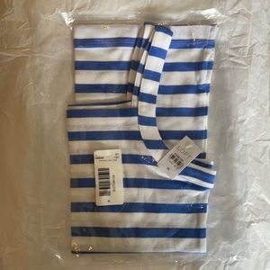 Loft blue and white striped square neck tank top
